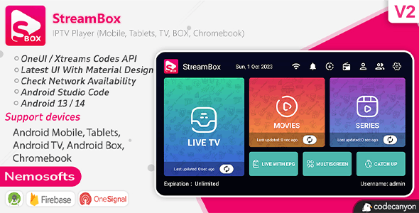 Aplicativo -  IPTV Player -  Smartphones Android , Tabletes, TV, BOX Tv e Chromebook